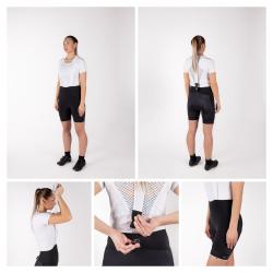 Force GOLD LADY černo-zlaté dámské cyklokraťasy se šráky a vložkou