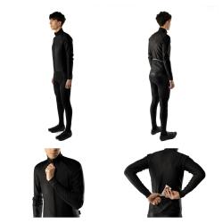 Force EXTREME černé zimní cyklokalhoty bez vložky + šátek Kilpi