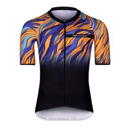 Force LIFE černo-modro-oranžový cyklodres + Force B21 EASY černé cyklokraťasy