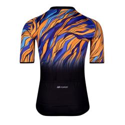 Force LIFE černo-modro-oranžový cyklodres + Force B21 EASY černé cyklokraťasy