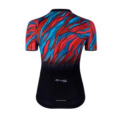 Force LIFE UNI čreno-petrol-červený dámský dres - kr. rukáv