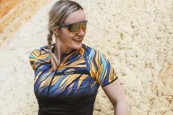 Force LIFE UNI čreno-modro-oranžový dámský dres - kr. rukáv