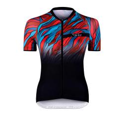 Force LIFE UNI čreno-petrol-červený dámský dres - kr. rukáv