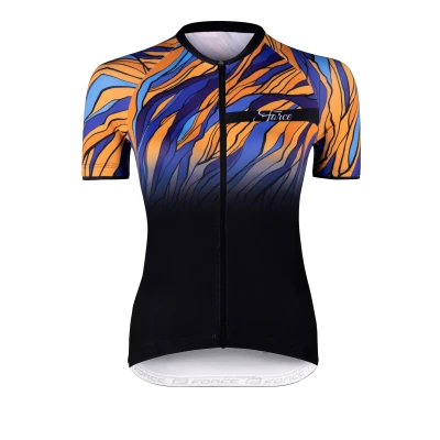 Force LIFE UNI čreno-modro-oranžový dámský dres - kr. rukáv