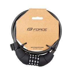 Force LUX spirálový kódový 85cm/10mm+držák zámek