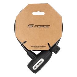 Force Zámok LUX špirálový s držiakom 150cm/10mm, čierny