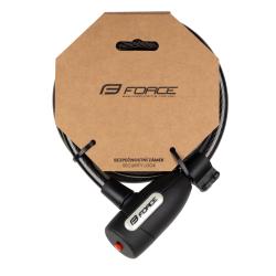 Force LUX spirálový s držákem 180cm/12mm, černý zámek