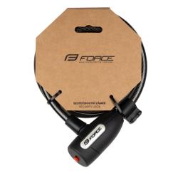 Force LUX spirálový s držákem 180cm/12mm, černý zámek