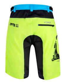 Force MTB-11 fluo cyklokraťasy s odnímatelnou vložkou