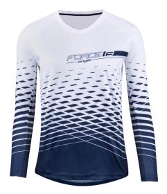 Force MTB ANGLE bielo-modrý dámsky cyklodres - dl.rukáv POUZE XS (VÝPREDAJ)