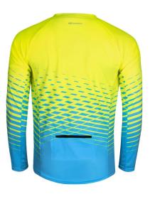 Force MTB ANGLE fluo-modrý cyklodres - dl. rukáv + Force BLADE MTB černé cyklokraťasy