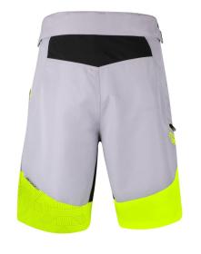 Force MTB ANGLE fluo-modrý cyklodres - dl. rukáv + Force STORM šedo-fluo cyklokraťasy