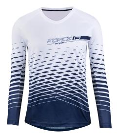 Force MTB ANGLE bielo-modrý dámsky cyklodres - dl.rukáv