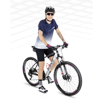 Force MTB ANGLE bílo-modrý dámský cyklodres - kr. rukáv