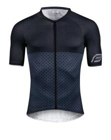 Force POINTS černo-modrý cyklistický dres + Force ACTION černé cyklokraťasy