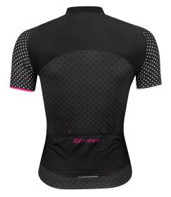 Force POINTS čierno-ružový dámsky cyklodres - kr. rukáv