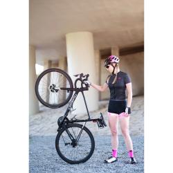 Force POINTS černo-růžový dámský cyklodres - kr. rukáv