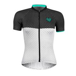 Force POINTS černo-bílo-tyrkysový dámský cyklodres