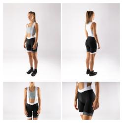 Force POINTS LADY černo-bílé dámské cyklokraťasy se šráky a vložkou