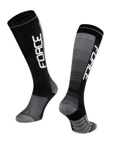 Force Ponožky COMPRESS černo-šedé POUZE XXS-XS/33-35 (VÝPRODEJ)