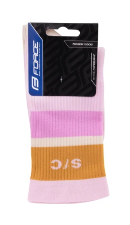 Force Ponožky STRIPE dlouhé růžové