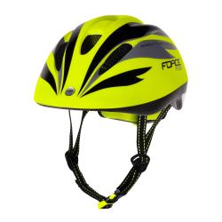 Force FUN STRIPES fluo-čierno-sivá detská cyklistická prilba