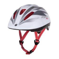 Force FUN stripes bielo-sedo-červená detská cykloprilba