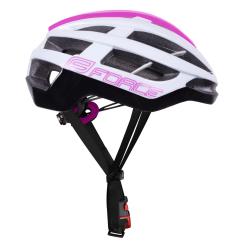 Force LYNX bielo-ružová dámska cyklistická prilba + šatka Force