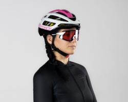 Force LYNX MIPS bílo-růžová cyklistická přilba + šátek Force