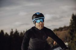 Force ORCA černá mat-modrá cyklistická přilba