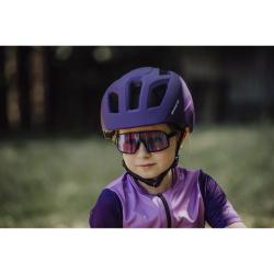 Force ZEBU s blikačkou fialová detská cyklistická prilba