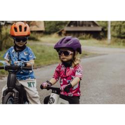 Force ZEBU s blikačkou fialová detská cyklistická prilba