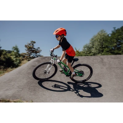 Force ZEBU s blikačkou oranžová dětská cyklistická přilba