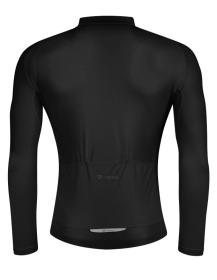 Force PURE černý cyklistický dres - dlouhý rukáv + Force ACTION černé cyklokraťasy