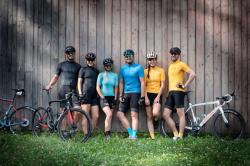 Force PURE černý dámský cyklistický dres + Force MINI černo-růžové cyklokraťasy