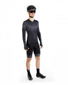 Force PURE černý dres + Force FASHION černo-šedé cyklokalhoty