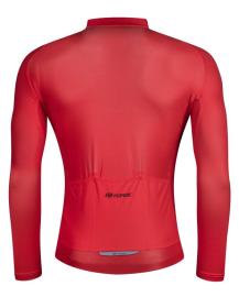 Force PURE červený cyklodres - dlouhý rukáv + Force STRIPE černo-červené cyklokraťasy