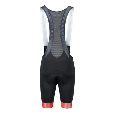 Force PURE červený cyklodres - dlouhý rukáv + Force STRIPE černo-červené cyklokraťasy