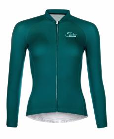 Force PURE LADY petrolejový dámsky cyklodres - dlhý rukáv