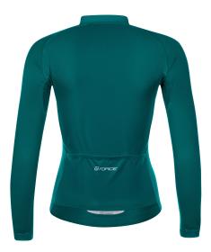 Force PURE LADY petrolejový dámský cyklodres - dlouhý rukáv