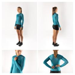 Force PURE LADY petrolejový dámský cyklodres - dlouhý rukáv POUZE L (VÝPRODEJ)