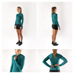 Force PURE UNI petrolejový dres - dlouhý rukáv