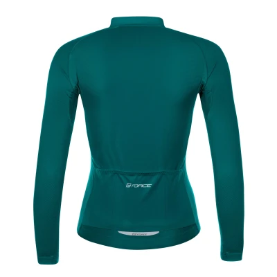 Force PURE UNI petrolejový dres - dlouhý rukáv
