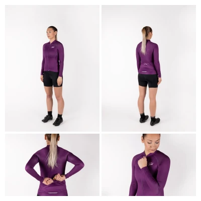 Force PURE UNI fialový cyklodres - dlouhý rukáv