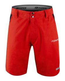 Force RECKLESS černo-červeno-modrý mtb dres - dl. rukáv + Force BLADE MTB červené šortky
