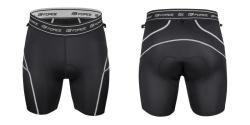 Force RECKLESS černo-červeno-modrý mtb dres - dl. rukáv + Force BLADE MTB červené šortky