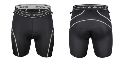Force RECKLESS černo-červeno-modrý mtb dres - dl. rukáv + Force BLADE MTB červené šortky