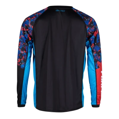 Force RECKLESS černo-červeno-modrý mtb dres - dl. rukáv POUZE XL (VÝPRODEJ)