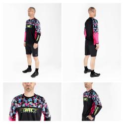 Force RECKLESS černo-růžovo-fluo mtb dres + Force STORM černo-růžové cyklokraťasy