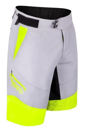 Force RECKLESS černo-žluto-šedý mtb dres - dl. rukáv + Force STORM šedo-fluo cyklokraťasy